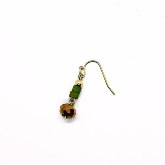 Green Bronze Wood Bib Style Necklace & Earring set - Picture 2 of 8